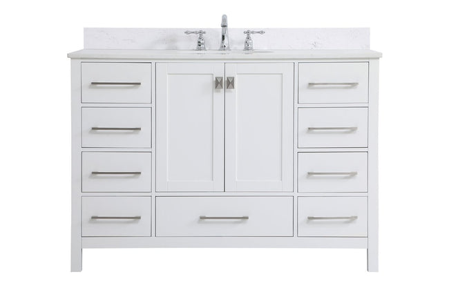 VF18848WH-BS 48" Single Bathroom Vanity in White With Backsplash