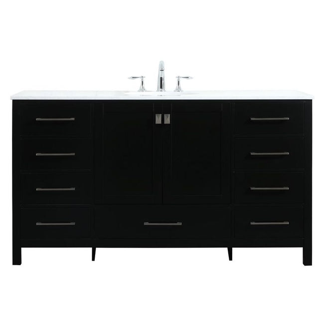 VF18860BK 60" Single Bathroom Vanity in Black