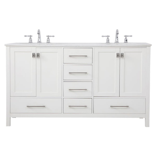 VF18860DWH 60" Double Bathroom Vanity in White
