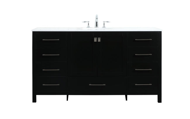 VF18860BK 60" Single Bathroom Vanity in Black