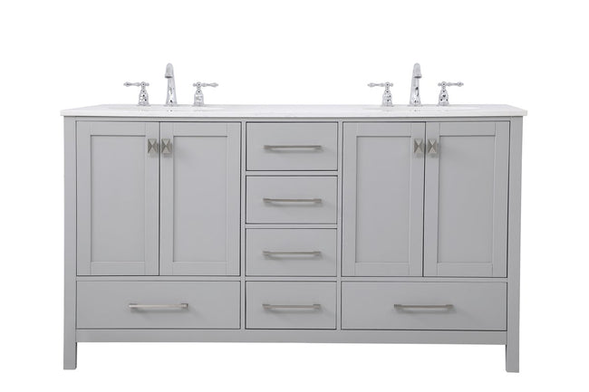 VF18860DGR 60" Double Bathroom Vanity in Gray