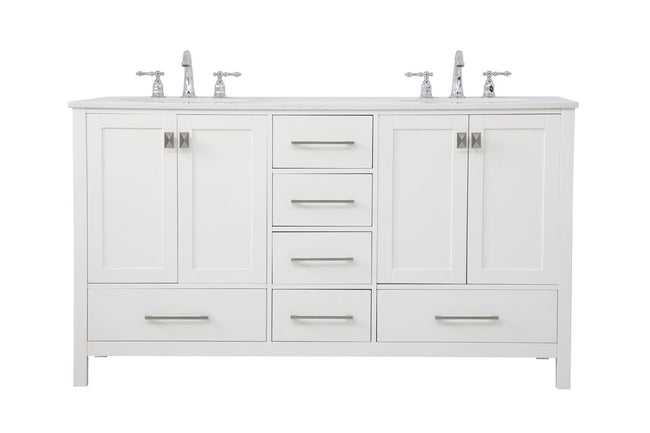 VF18860DWH 60" Double Bathroom Vanity in White