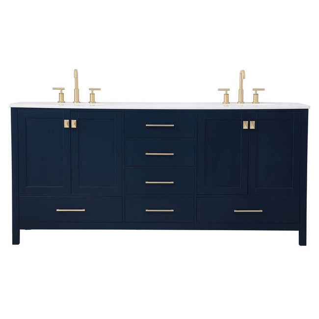 VF18872DBL 72" Double Bathroom Vanity in Blue