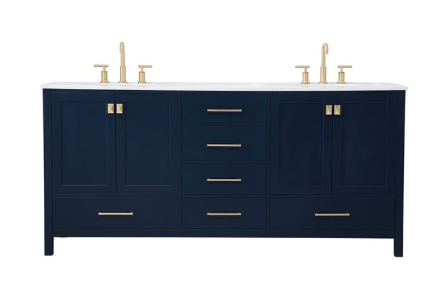 VF18872DBL 72" Double Bathroom Vanity in Blue
