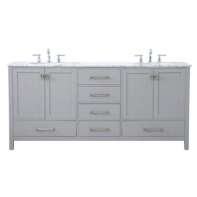 VF18972DGR 72" Double Bathroom Vanity in Gray