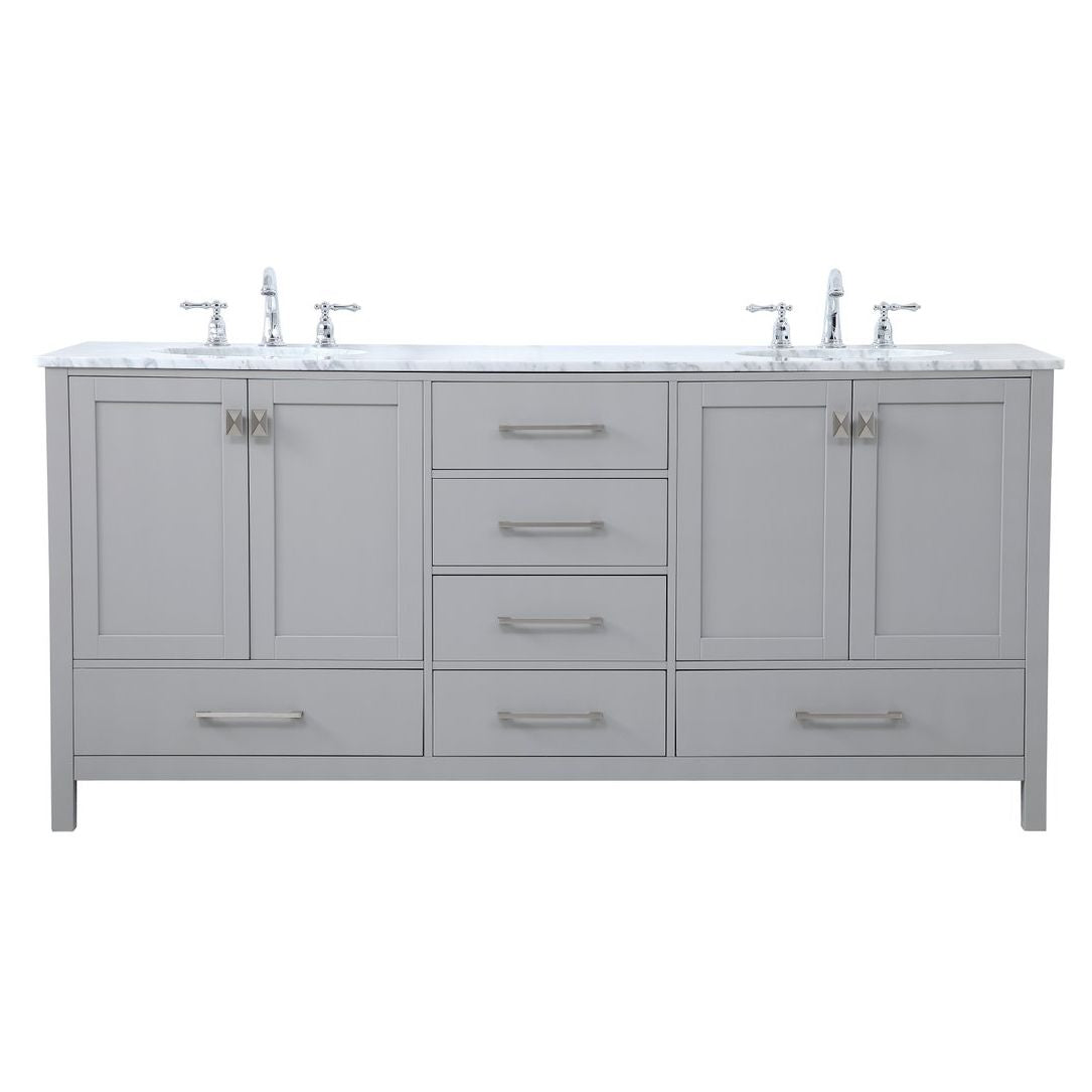 VF18972DGR 72" Double Bathroom Vanity in Gray
