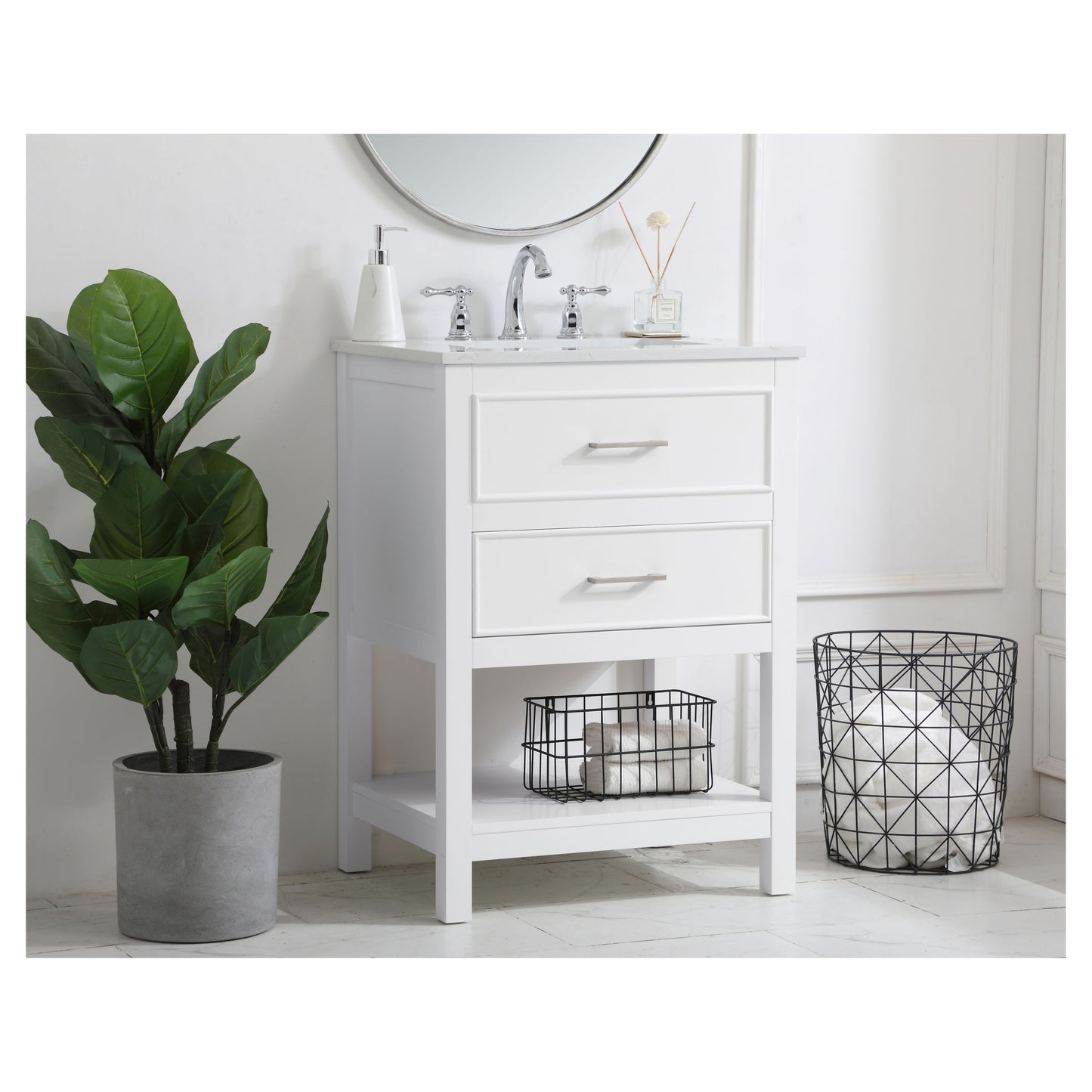 VF19024WH 24" Single Bathroom Vanity in White