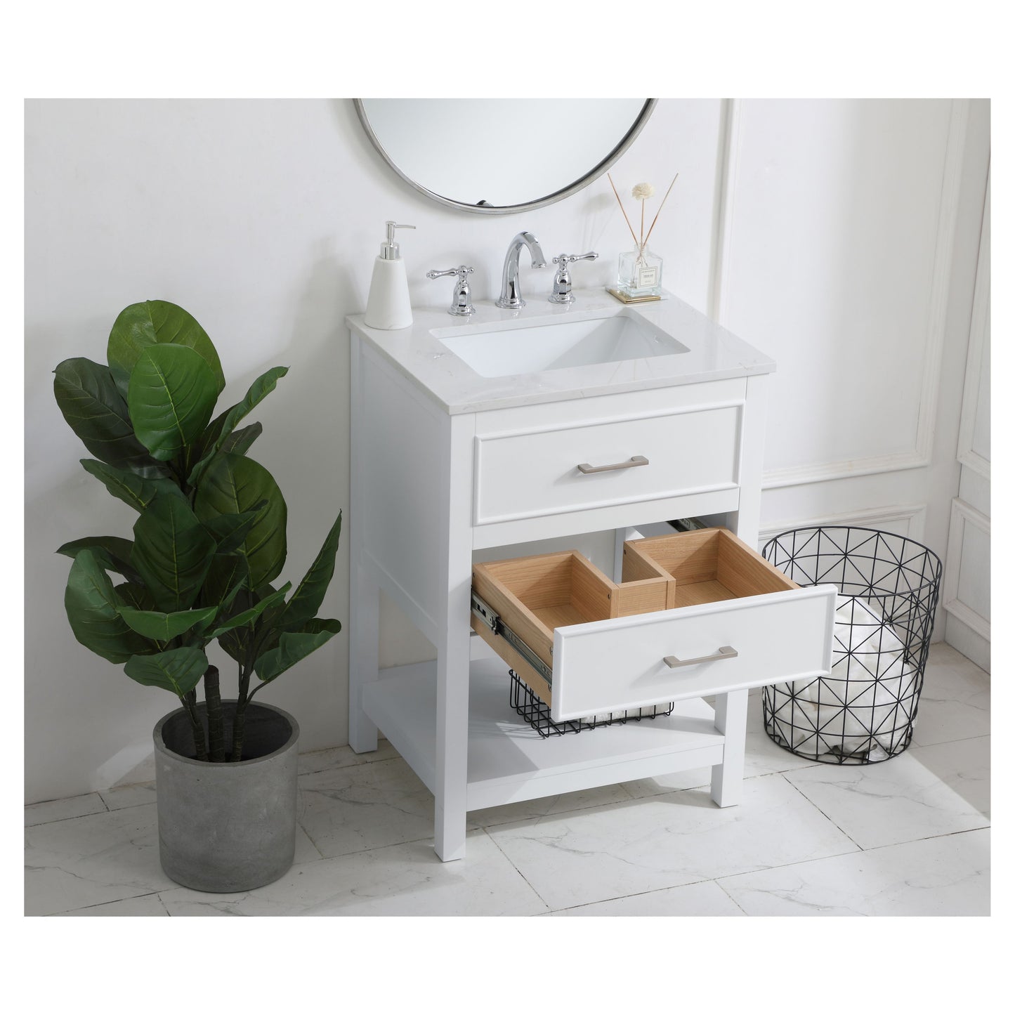 VF19024WH 24" Single Bathroom Vanity in White