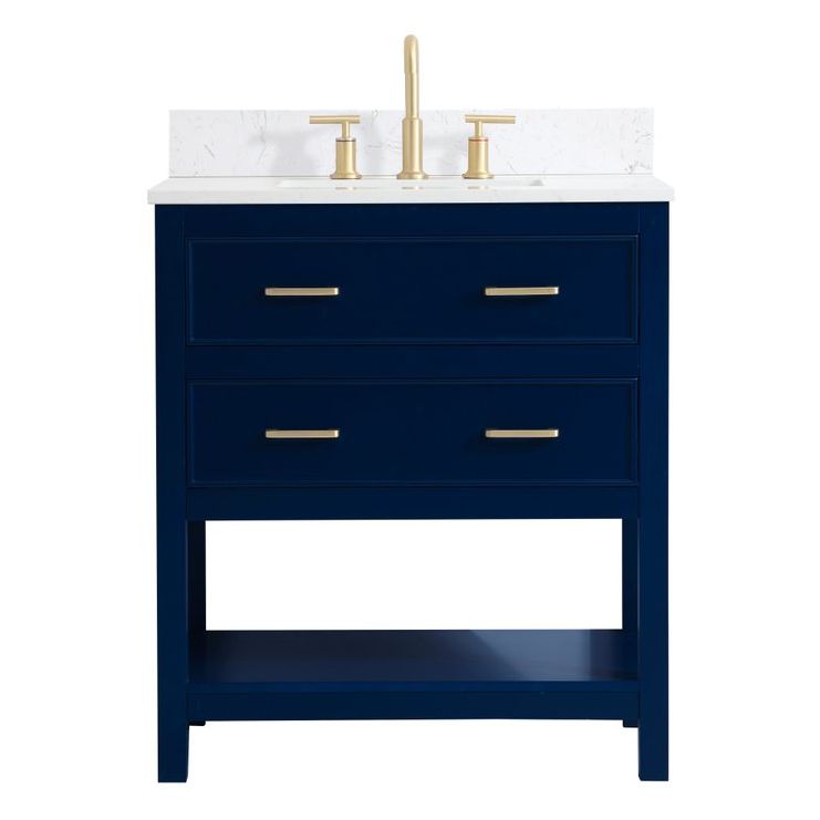 VF19030BL-BS 30" Single Bathroom Vanity in Blue With Backsplash