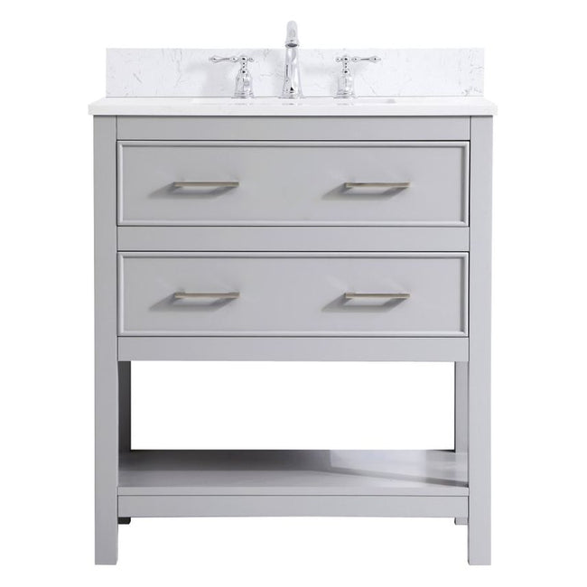 VF19030GR-BS 30" Single Bathroom Vanity in Grey With Backsplash