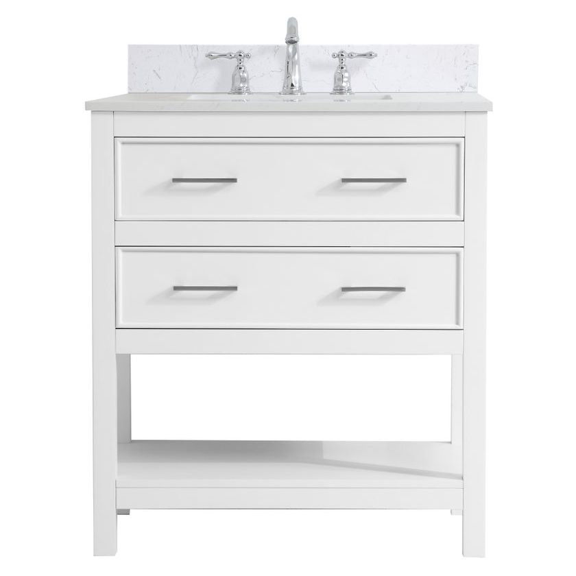 VF19030WH-BS 30" Single Bathroom Vanity in White With Backsplash