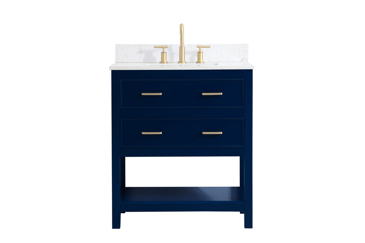 VF19030BL-BS 30" Single Bathroom Vanity in Blue With Backsplash