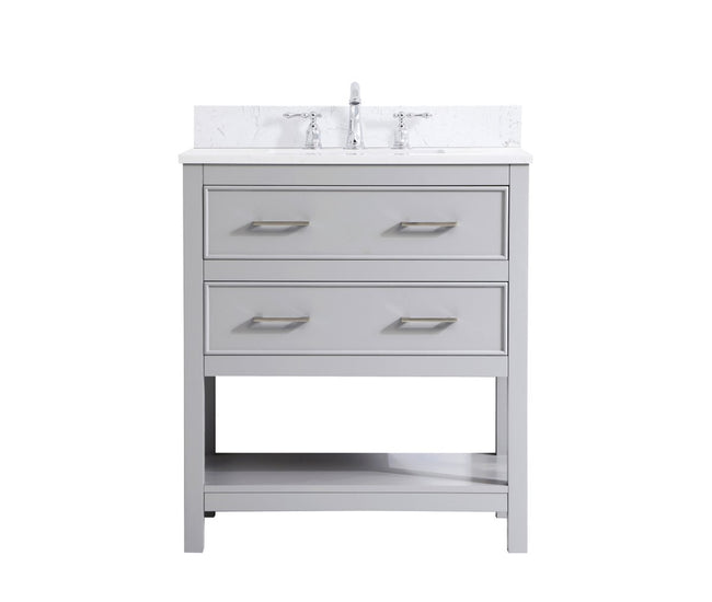 VF19030GR-BS 30" Single Bathroom Vanity in Grey With Backsplash