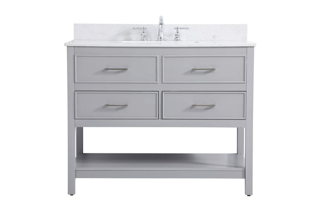 VF19042GR-BS 42" Single Bathroom Vanity in Gray With Backsplash