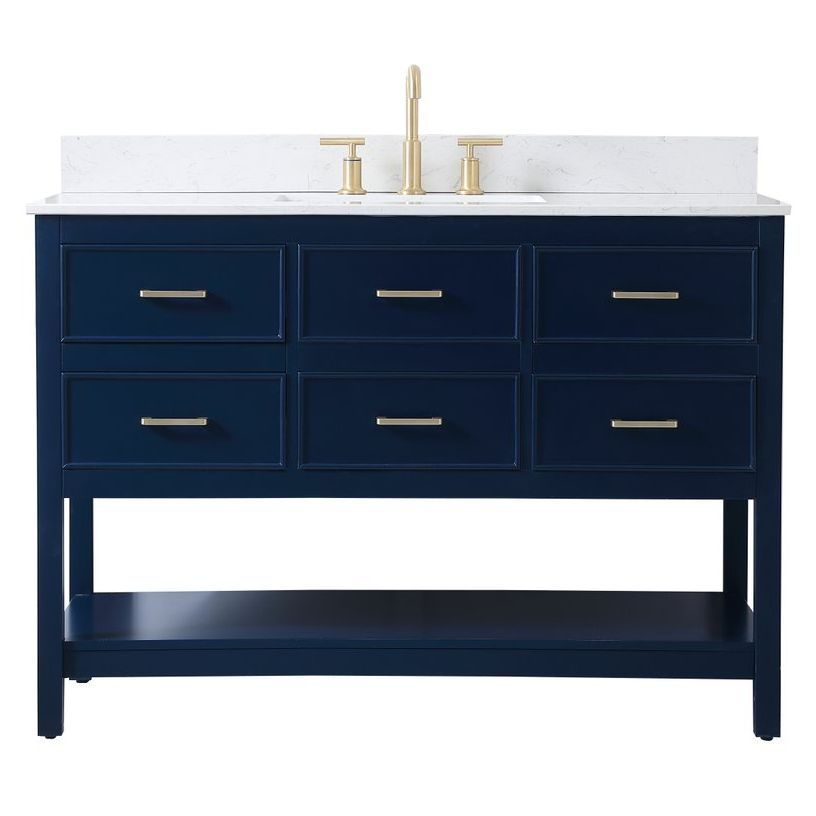 VF19048BL-BS 48" Single Bathroom Vanity in Blue With Backsplash