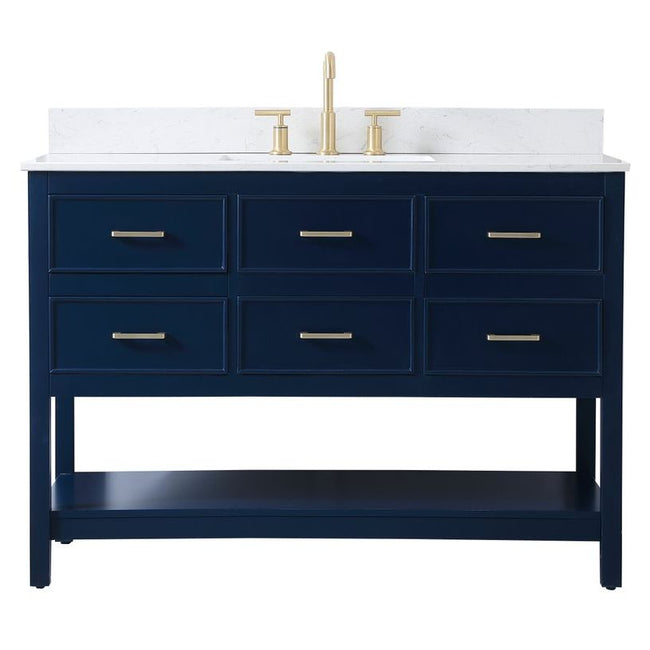VF19048BL-BS 48" Single Bathroom Vanity in Blue With Backsplash