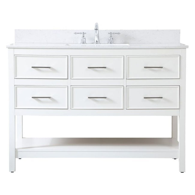 VF19048WH-BS 48" Single Bathroom Vanity in White With Backsplash