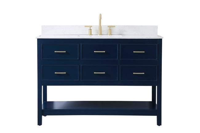VF19048BL-BS 48" Single Bathroom Vanity in Blue With Backsplash