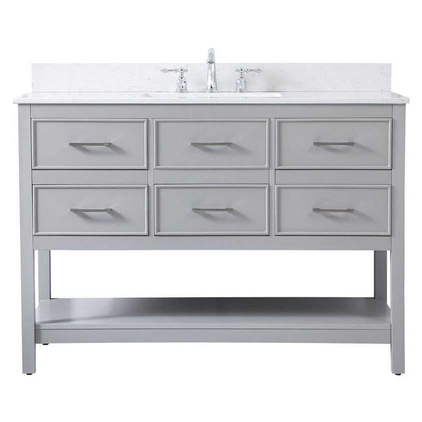 VF19048GR-BS 48" Single Bathroom Vanity in Gray With Backsplash