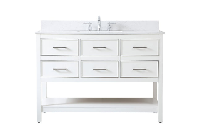 VF19048WH-BS 48" Single Bathroom Vanity in White With Backsplash