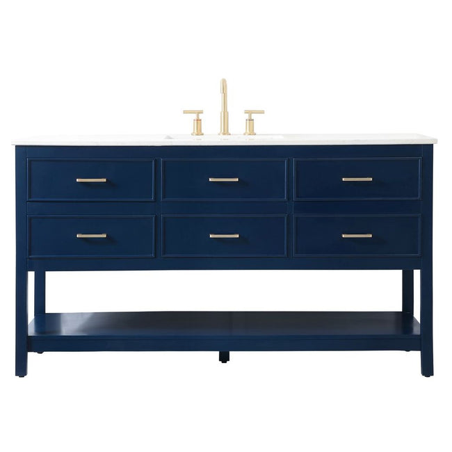 VF19060BL 60" Single Bathroom Vanity in Blue