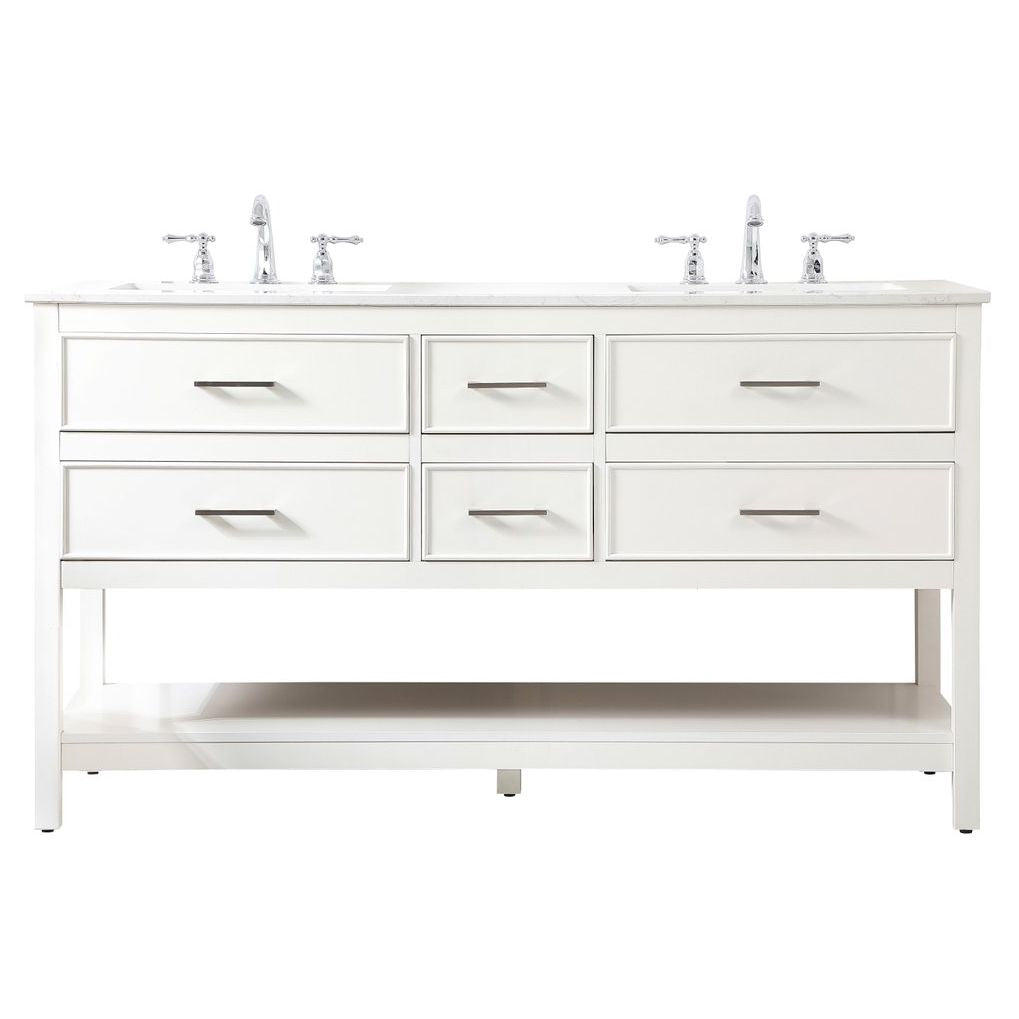 VF19060DWH 60" Double Bathroom Vanity in White