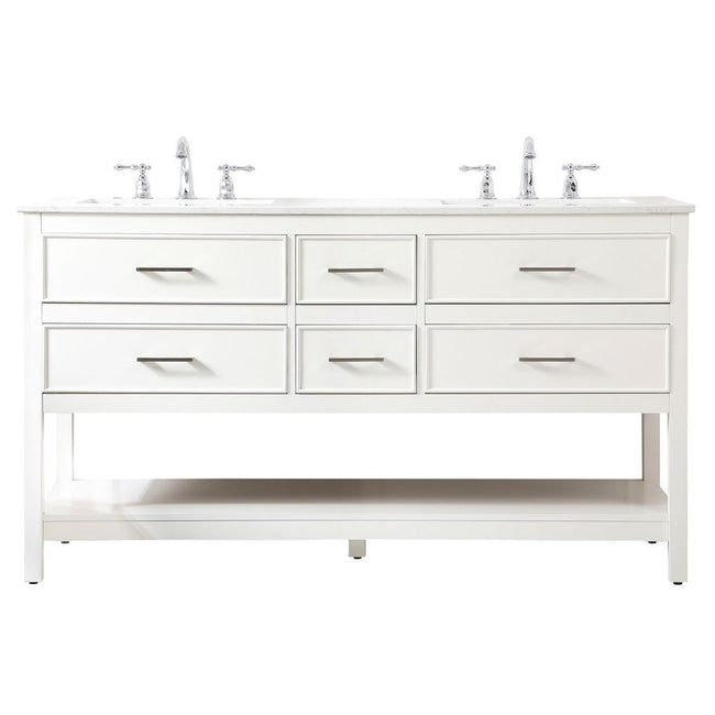 VF19060DWH 60" Double Bathroom Vanity in White