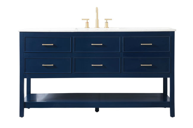 VF19060BL 60" Single Bathroom Vanity in Blue