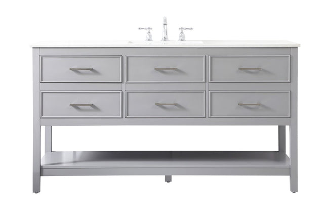 VF19060GR 60" Single Bathroom Vanity in Gray