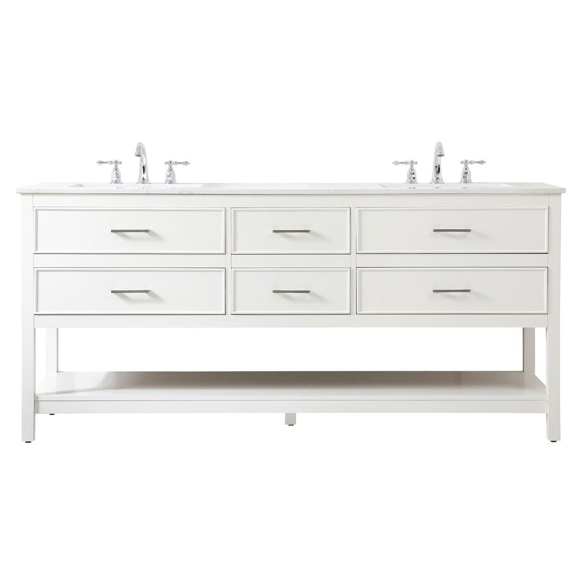 VF19072DWH 72" Double Bathroom Vanity in White