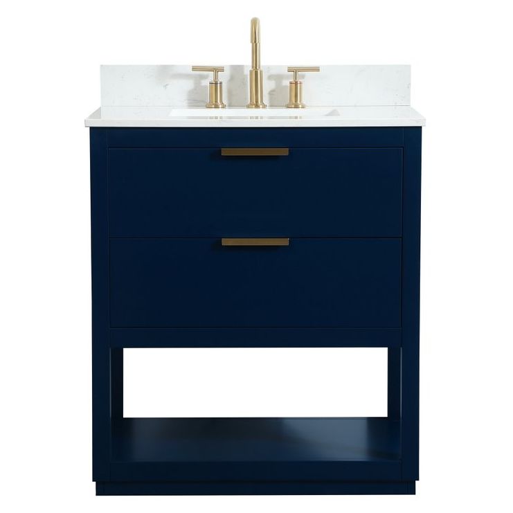 VF19230BL-BS 30" Single Bathroom Vanity in Blue With Backsplash