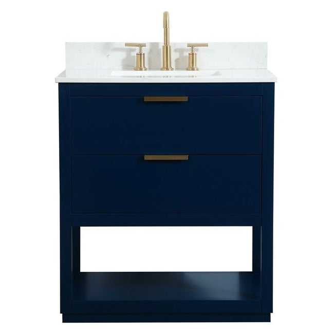 VF19230BL-BS 30" Single Bathroom Vanity in Blue With Backsplash