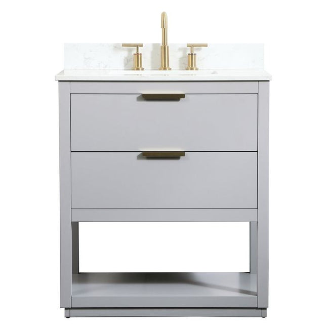 VF19230GR-BS 30" Single Bathroom Vanity in Grey With Backsplash