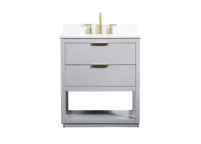 VF19230GR-BS 30" Single Bathroom Vanity in Grey With Backsplash