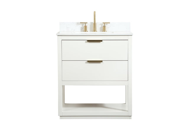 VF19230WH-BS 30" Single Bathroom Vanity in White With Backsplash