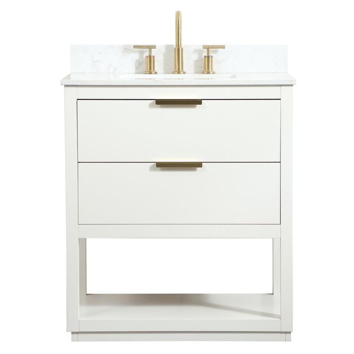 VF19230WH-BS 30" Single Bathroom Vanity in White With Backsplash