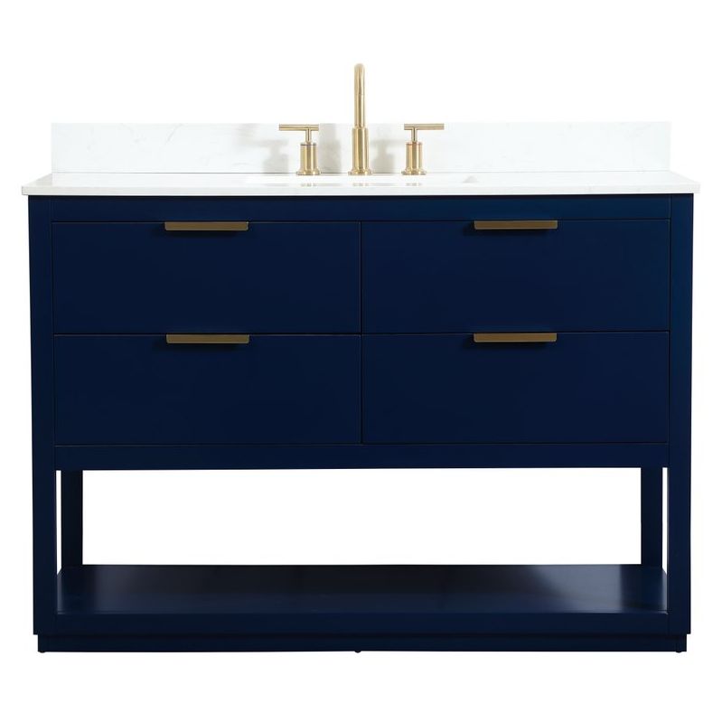 VF19248BL-BS 48" Single Bathroom Vanity in Blue With Backsplash