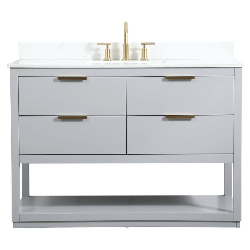 VF19248GR-BS 48" Single Bathroom Vanity in Grey With Backsplash