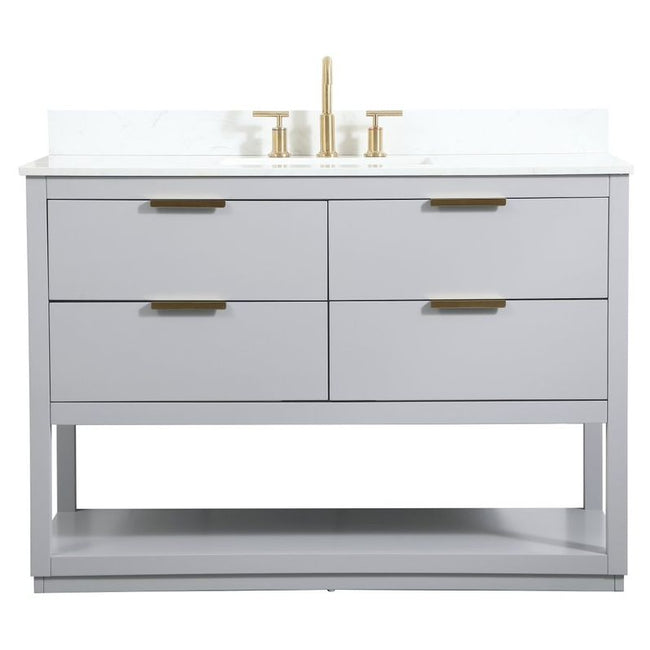 VF19248GR-BS 48" Single Bathroom Vanity in Grey With Backsplash