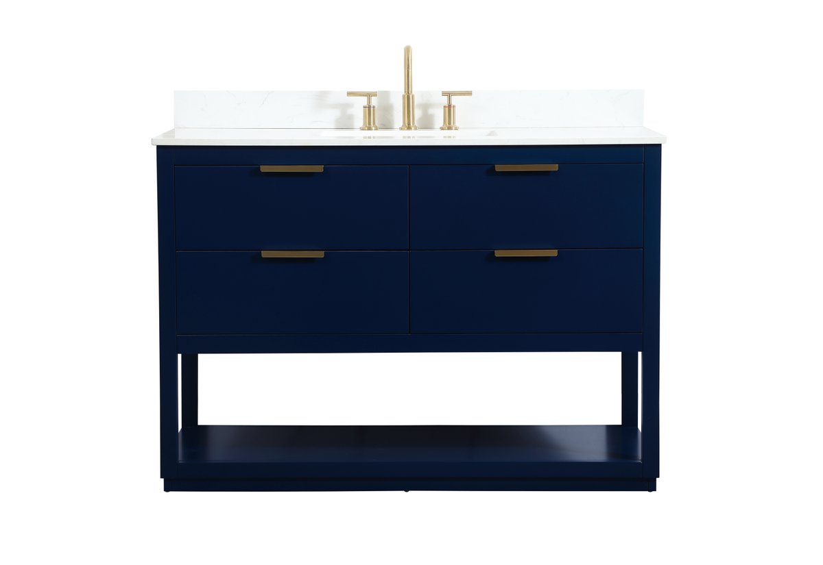 VF19248BL-BS 48" Single Bathroom Vanity in Blue With Backsplash