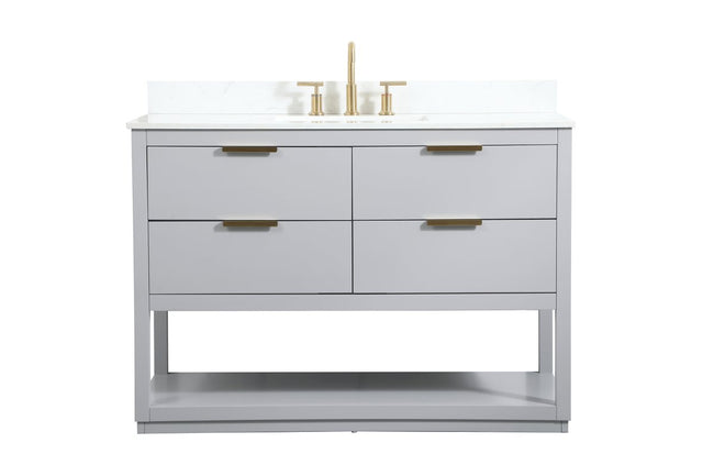 VF19248GR-BS 48" Single Bathroom Vanity in Grey With Backsplash