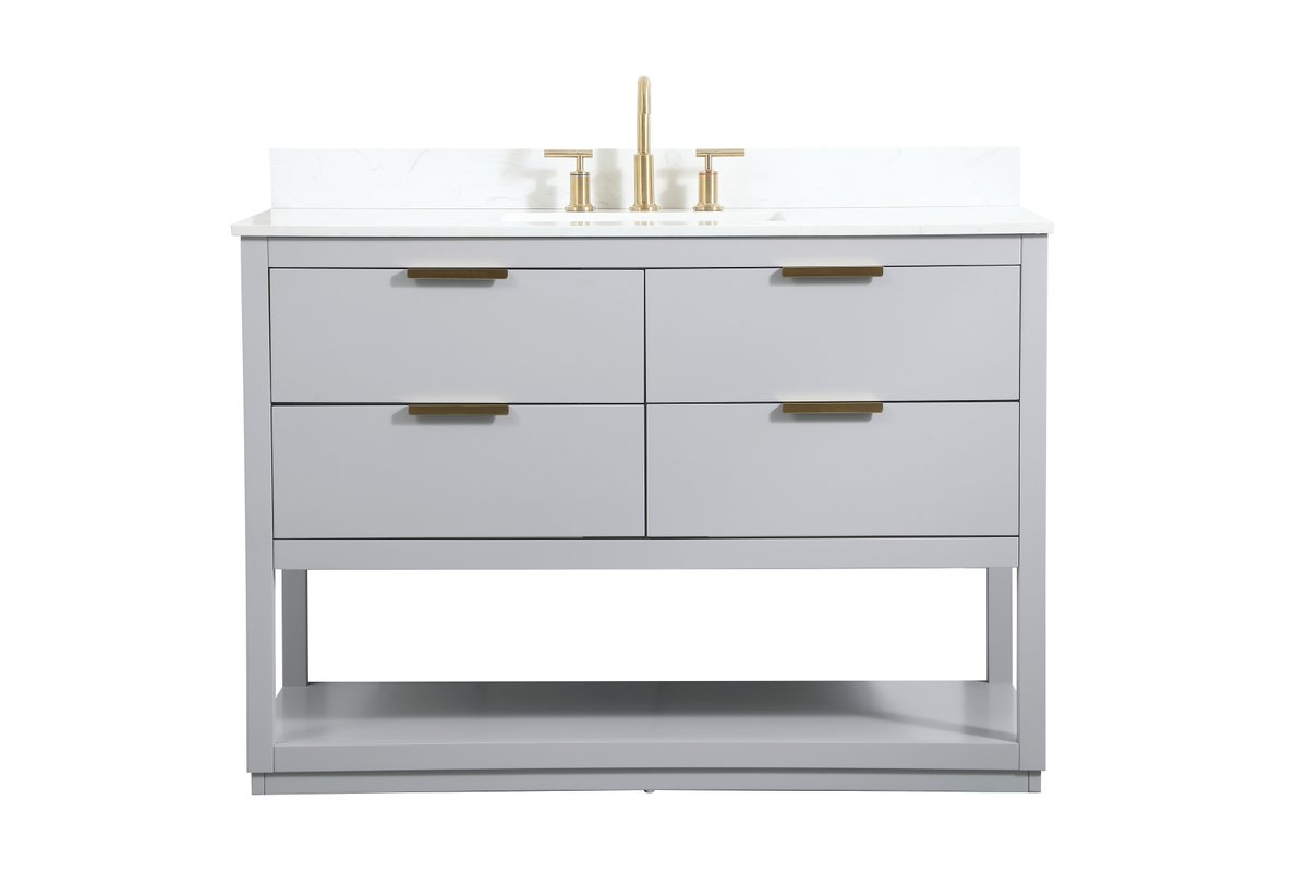 VF19248GR-BS 48" Single Bathroom Vanity in Grey With Backsplash
