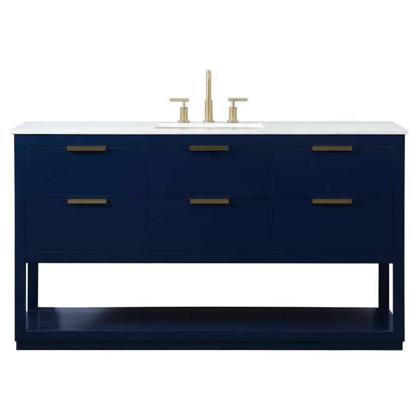 VF19260BL 60" Single Bathroom Vanity in Blue