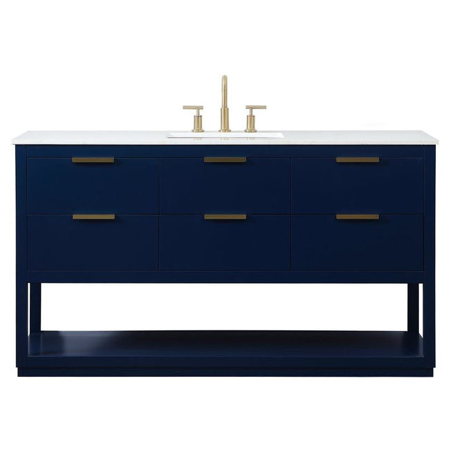 VF19260BL 60" Single Bathroom Vanity in Blue