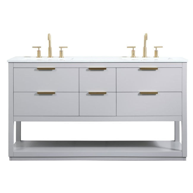 VF19260DGR 60" Single Bathroom Vanity in Grey