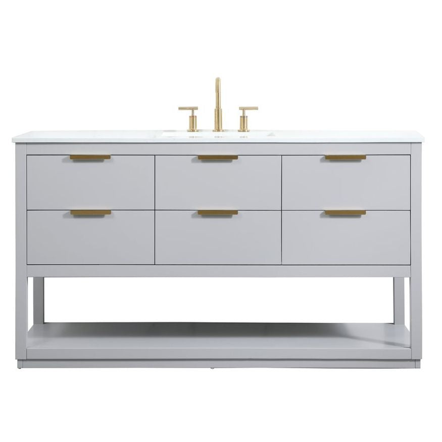 VF19260GR 60" Single Bathroom Vanity in Grey