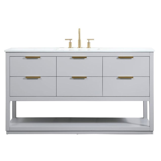 VF19260GR 60" Single Bathroom Vanity in Grey