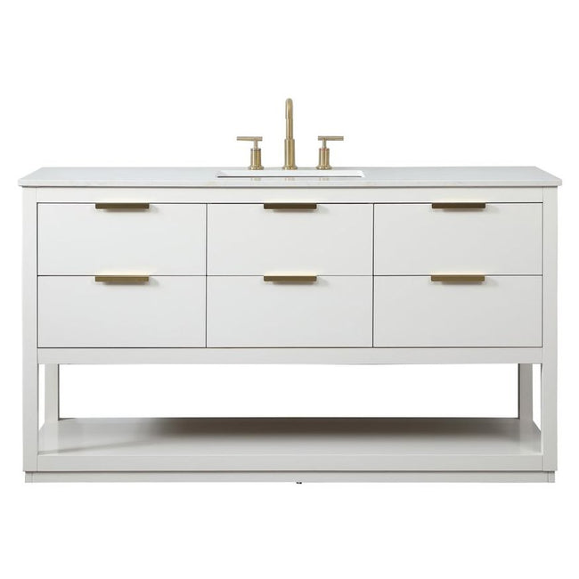 VF19260WH 60" Single Bathroom Vanity in White