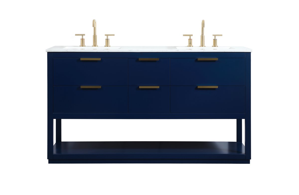 VF19260DBL 60" Single Bathroom Vanity in Blue