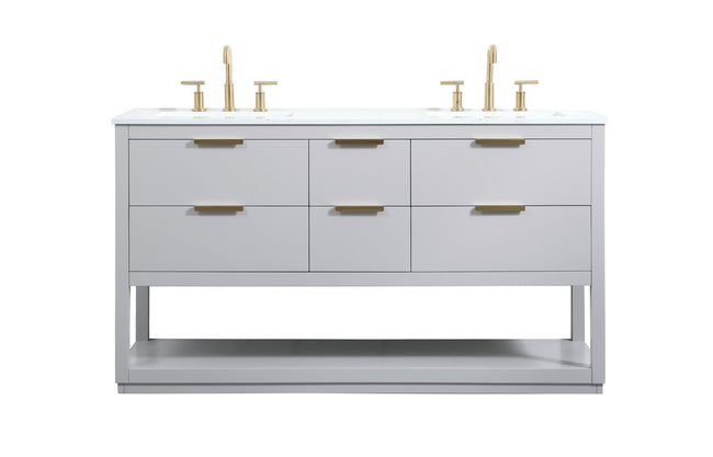 VF19260DGR 60" Single Bathroom Vanity in Grey